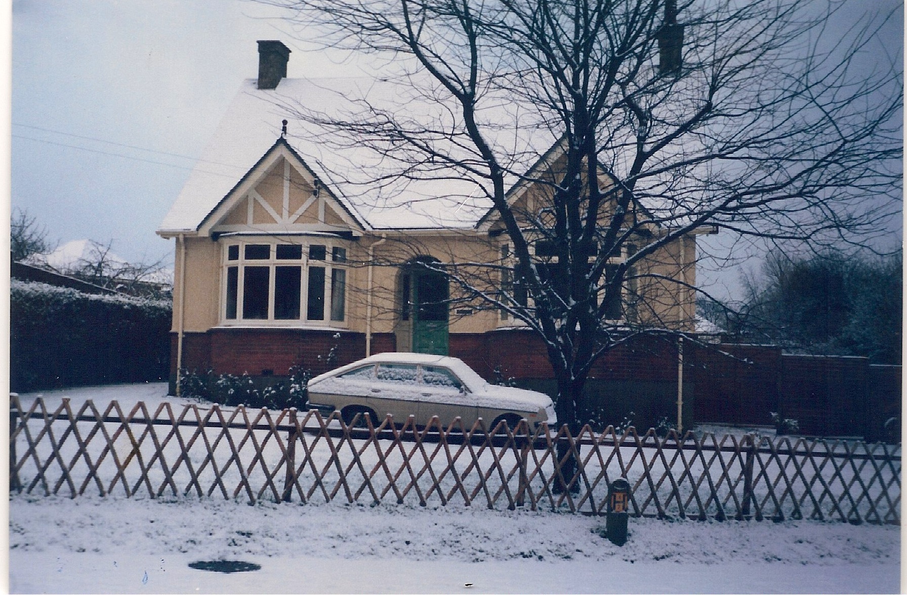 Slightly lighter snow at 27 Wigmore Road in 1987